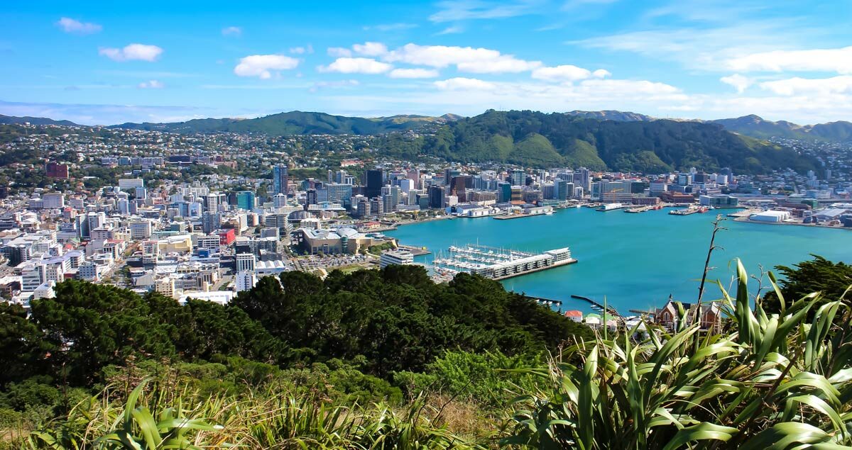 Photo of Wellington Harbour, taken from Mount Victoria