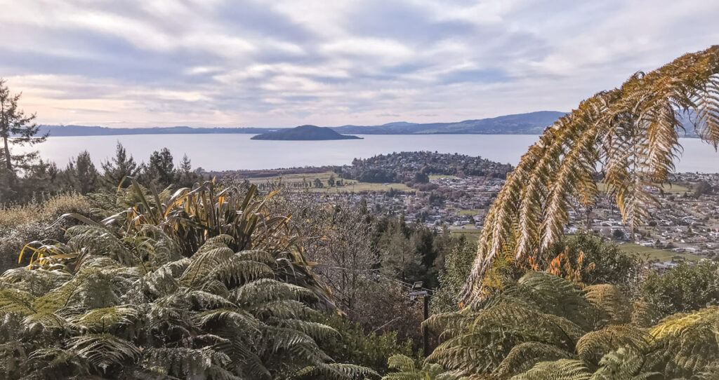 Photo of Lake Rotorua, taken from the hills